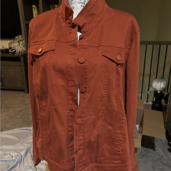 Belle by Kim Gravel Jackets & Blazers - Belle by Kim Gravel Women's Rust Jean Jacket